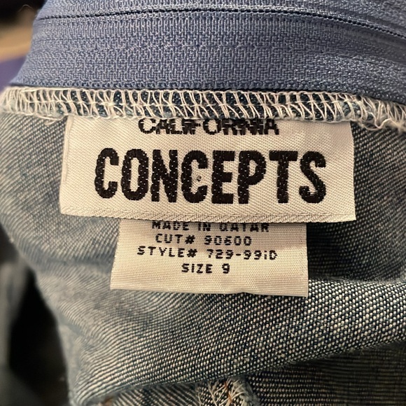 SOLD :: Vintage 90s Floral Embroidery Denim Mini Dress - Picture 6 of 6